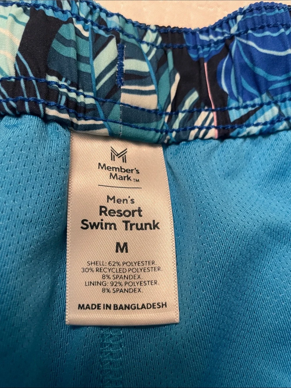 NWOT Member’s Mark Men’s Resort Swim Trunks Medium Tropical Flamingo Pattern